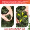 8ft Christmas Tree with Memory Wire, 1430 Tips Hinged Artificial PVC Tree, Easy Setup Green Xmas Tree for Indoor Holiday Decoration