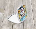 Alaskan Malamute in Sunflowers Compact Mirror Decorative Travel Makeup Mirror for Women Girls Gifts Pocket Makeup Mirror Folding Handheld