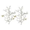 17x5.5x22" Metal Branch Wall Sculptures with Bird Accents, Set of 2