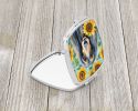 Afghan Hound in Sunflowers Compact Mirror Decorative Travel Makeup Mirror for Women Girls Gifts Pocket Makeup Mirror Folding Handheld