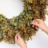 26-inch large autumn wreath, suitable for front doors, porches, and windows - Artificial boxwood leaf outdoor autumn wreath