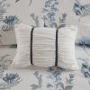 7 Piece Printed Seersucker Comforter Set with Throw Blanket Blue Full/Queen