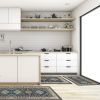 Kitchen Rugs Sets of 3, Kitchen Floor Mat Carpet, Washable Non Slip Kitchen Runner Rug, Boho Farmhouse Hallway Doormat for Home Decor
