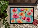NEW Carnations in Watercolor Doormat Front Door Mat Indoor Outdoor Rugs for Entryway, Non Slip Washable Low Pile, 18H X 27W
