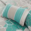 Printed Cotton Sateen Comforter Set Aqua Cal King