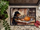 NEW Rottweiler Fall Kitchen Pumpkins Doormat Front Door Mat Indoor Outdoor Rugs for Entryway, Non Slip Washable Low Pile, 18H X 27W