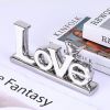 Love Sign Decoration, White+Silver Love Statue for Home Decor, Personalized Bird Sculpture Chrome Style Figurine, Desktop,Living Room, Bedroom