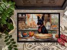 NEW Scottish Terrier Fall Kitchen Pumpkins Doormat Front Door Mat Indoor Outdoor Rugs for Entryway, Non Slip Washable Low Pile, 18H X 27W