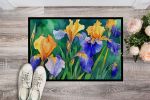 NEW Tennessee Iris in Watercolor Doormat Front Door Mat Indoor Outdoor Rugs for Entryway, Non Slip Washable Low Pile, 18H X 27W
