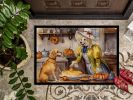 NEW Yellow Lab Fall Kitchen Pumpkins Doormat Front Door Mat Indoor Outdoor Rugs for Entryway, Non Slip Washable Low Pile, 18H X 27W