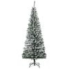 6' Tall Unlit Snow-Flocked Slim Artificial Christmas Tree with Realistic Branches and 492 Tips