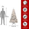 6ft PVC Round Head Flocking Tree Pre-lit Design Small Celebrate Festival Artificial Flocked Christmas Tree With UL Lights