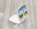 Snowy Egret in Coastal Marshes Compact Mirror Decorative Travel Makeup Mirror for Women Girls Gifts Pocket Makeup Mirror Folding Handheld