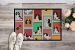 Lots of Tricolor Cavalier Spaniel Doormat Front Door Mat Indoor Outdoor Rugs for Entryway, Non Slip Washable Low Pile, 24H X 36W