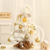 Tabletop Christmas Tree Small Mini Christmas Tree for Table Top; Artificial Snow Flocked with Xmas Ornaments; Gold Christmas Decorations for Home Offi