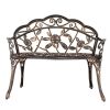 38.5" Cast Aluminum Outdoor Courtyard Decoration Park Leisure Rose Chair(SAME AS 05671529)