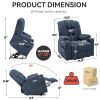 Large Power Lift Recliner Chair with Massage and Heat for Elderly, Overstuffed Wide Recliners, Heavy Duty Motion Mechanism with USB and Type C Ports,