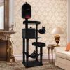 Gothic Cat Tree with 2 Cat Condos and Coffin Bed for Indoor Cats