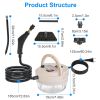 2500W Handheld High Temperature and Pressure Steamer Cleaner with 1400ML Tank 9 Accessories 6 Steam Levels for Dirt Grease Grout Tile Floor Couch Car