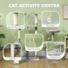 53" Cat Tree, Cat Tower with Scratching Posts, Cat Condo, Beds, Platforms, Toy Balls for Indoor Cats, Light Grey