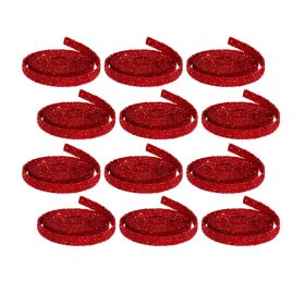 Glitter Rope (12 Rolls) 1" x 15'L Plastic (Option: Red)