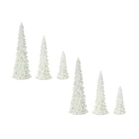 Tree (Set of 6) 5.75"H, 9"H, 11.5"H Resin (Option: Beige)