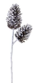 Pine Cone Spray 28"H (Set of 6) Plastic (Option: White)
