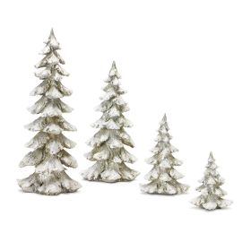 Tree (Set of 4) 6.5"H, 9"H, 13.25"H, 18"H Resin (Option: Silver)