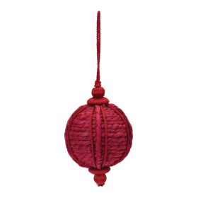 Onion Ornament (Set of 6) 3.25"D x 5.5"H Jute (Option: Red)