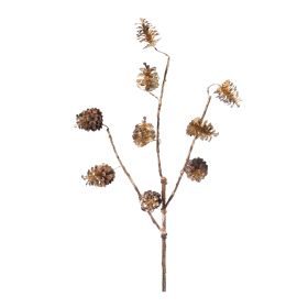 Pine Cone Spray (Set of 12) 28"H Plastic (Option: Brown)