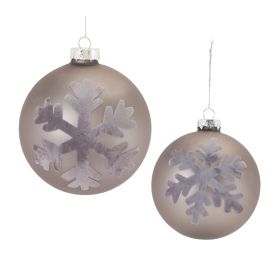 Ball Ornament (Set of 6) 4"D, 5"D Glass (Option: Grey)