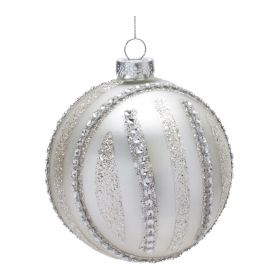 Ball Ornament (Set of 6) 4"D Glass (Option: Silver)
