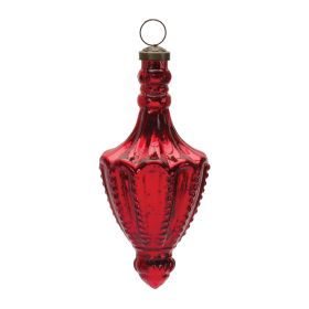 Drop Ornament (Set of 6) 7.25"H Glass (Option: Red)