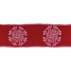 4" x 5 Yds. Ribbon Wired Cotton (Option: Red)