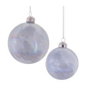 Ball Ornament (Set of 6) 3"D, 4"D Glass (Option: Cream)