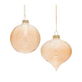 Ornament (Set of 12) 3"D Glass (Option: Gold)