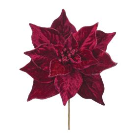 Poinsettia Stem (Set of 6) 21"H Polyester (Option: Red)