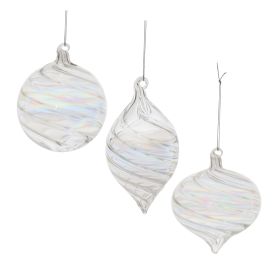 Ornament (Set of 6) 4"D, 5"H, 6"H Glass (Option: Clear)