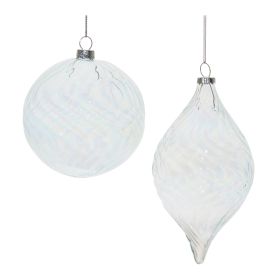 Ornament (Set of 6) 4"D, 6"H Glass (Option: Blue)