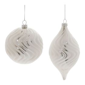Ornament (Set of 6) 4"D, 6"H Glass (Option: Silver)