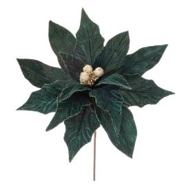 Poinsettia Stem (Set of 2) 28"H Polyester (Option: Green)