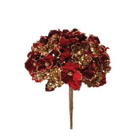 Hydrangea Stem (Set of 2) 29.5"H Polyester (Option: Red)