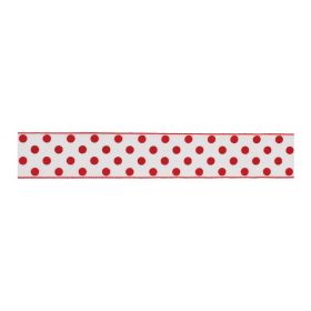 2.5" x 10 Yds. Wired Polyester (Set of 2) (Option: Red, White)