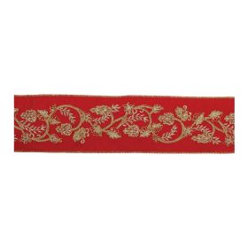 4" x 5 Yds. Wired Polyester (Option: Red)