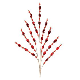 Bead Spray (Set of 2) 33.5"H Plastic (Option: Red)