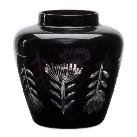 Vase 6.5"D x 6.5"H Glass (Option: Black)