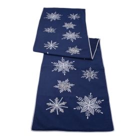 Table Runner 16"W x 72"L Cotton (Option: Blue, Gray)
