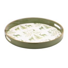 Round Tray 13.5"D x 1.5"H Plastic (Option: Green Blue)