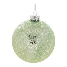 Ball Ornament (Set of 6) 4"D Glass (Option: Green, Silver)
