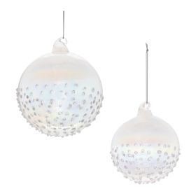 Ball Ornament (Set of 12) 3"D, 4"D Glass (Option: Clear)